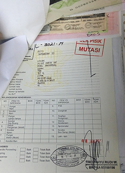 Contoh pengisian formulir cek fisik kendaraan bermotor