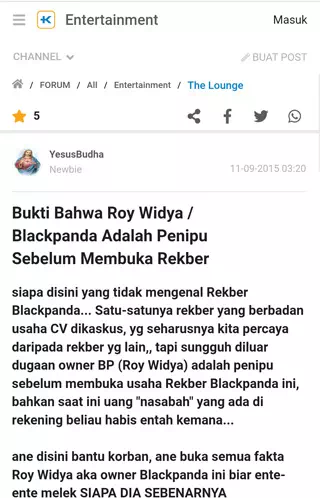 Penjualan online di kaskus 2010 lalu aka blackpanda