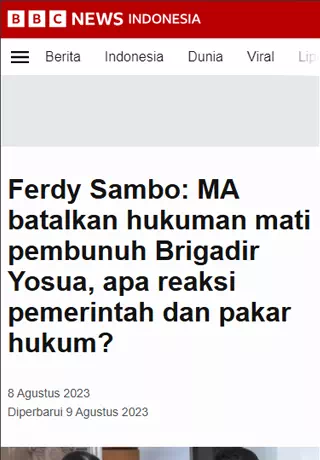 Keadilan di Indonesia untuk kasus Ferdy Sambo