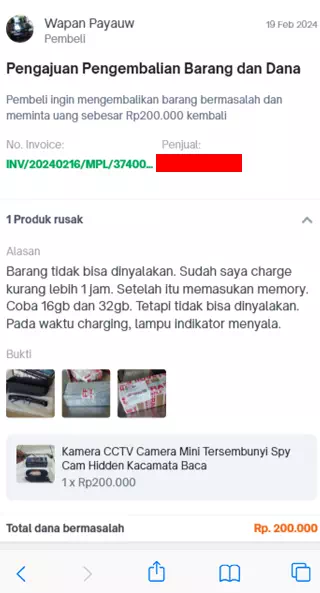 Cara komplain barang di Shopee