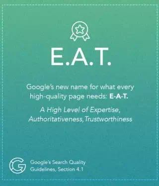 Expertise, Authority, trushworthniss google EAT