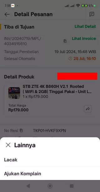 Cara komplain pesanan di Tokopedia