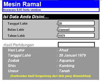 Software Ramalan nasib ! Ketahui jodoh, cinta, asmara, dan nasib anda